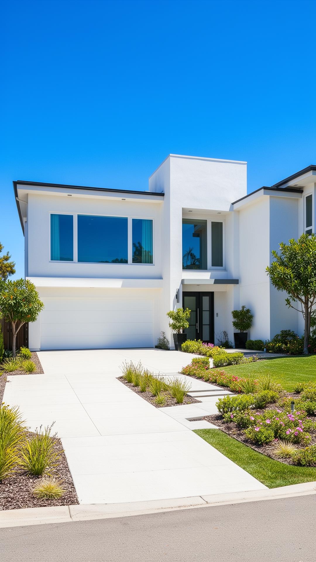 Freshly cleaned coastal home exterior